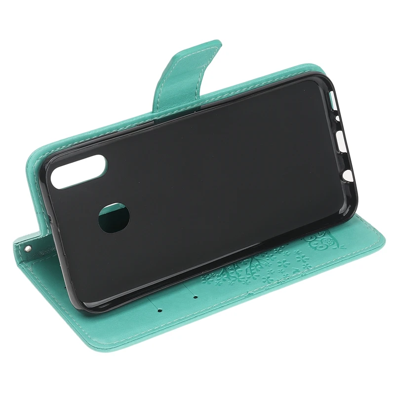 A30 A40 A50 чехол для Samsung задняя крышка Сова Дерево тисненый кожаный Funda A70 etui|Бамперы|