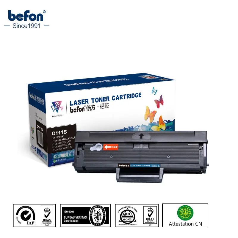 Картридж с тонером befon D111S черный совместимый принтером Samsung MLT ML111 111 111S M2020 2022W
