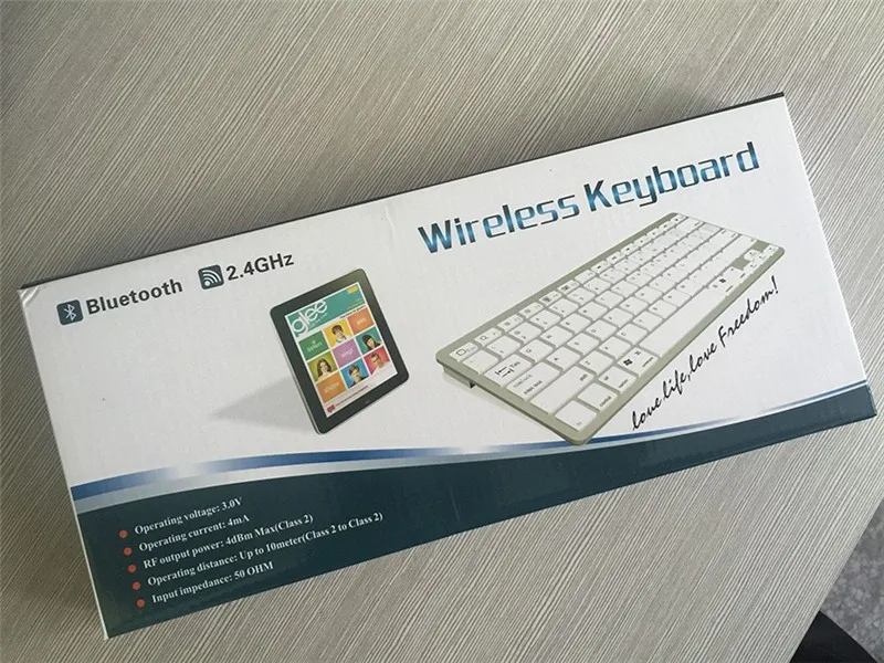 Портативная Bluetooth беспроводная клавиатура Chiclet Keys белая для iPad iPhone Macbook Android Tablet PC Windows IOS мини-клавиатура