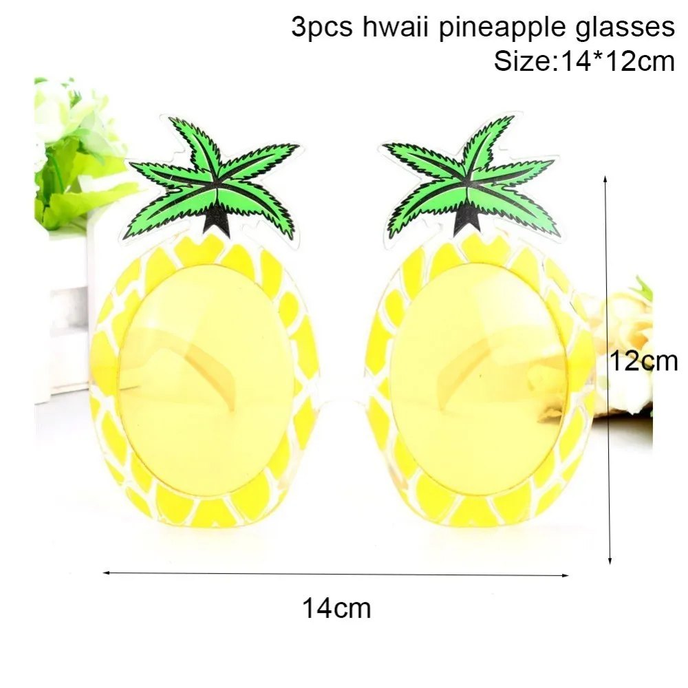 Pineapple Glasses 1 Гавайские вечерние украшения в тропическом стиле, 1 шт., Гавайские вечерние юбки для стола, свадебные, с днем рождения, летние Луау украшения для пляжной вечеринки, принадлежности - Цвет: Pineapple Glasses 1