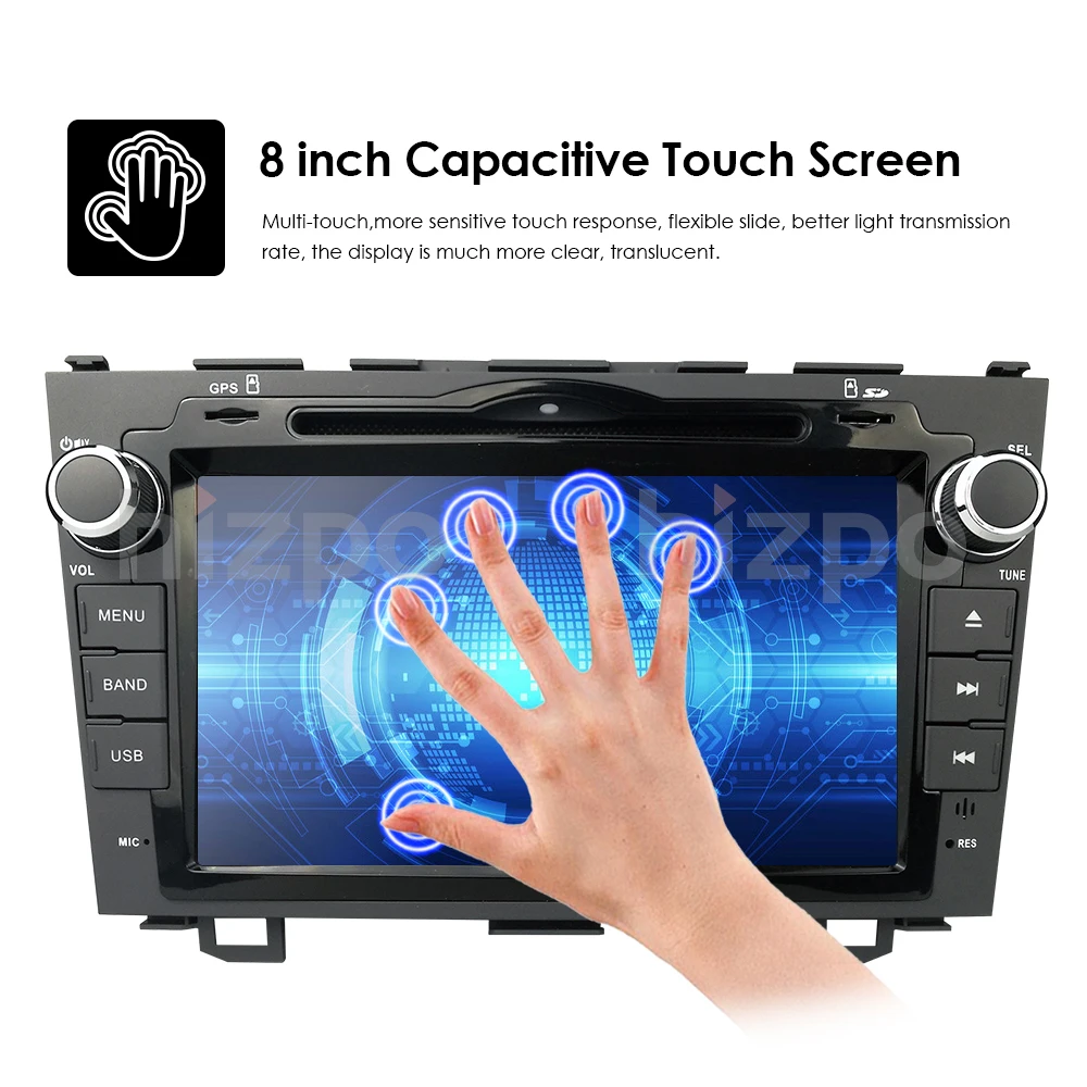 Для HONDA CRV 2007-2011 gps навигация " 2 din автомобильный монитор Bluetooth RDS радио рулевое колесо управление USB Сабвуфер AUX CAM-IN