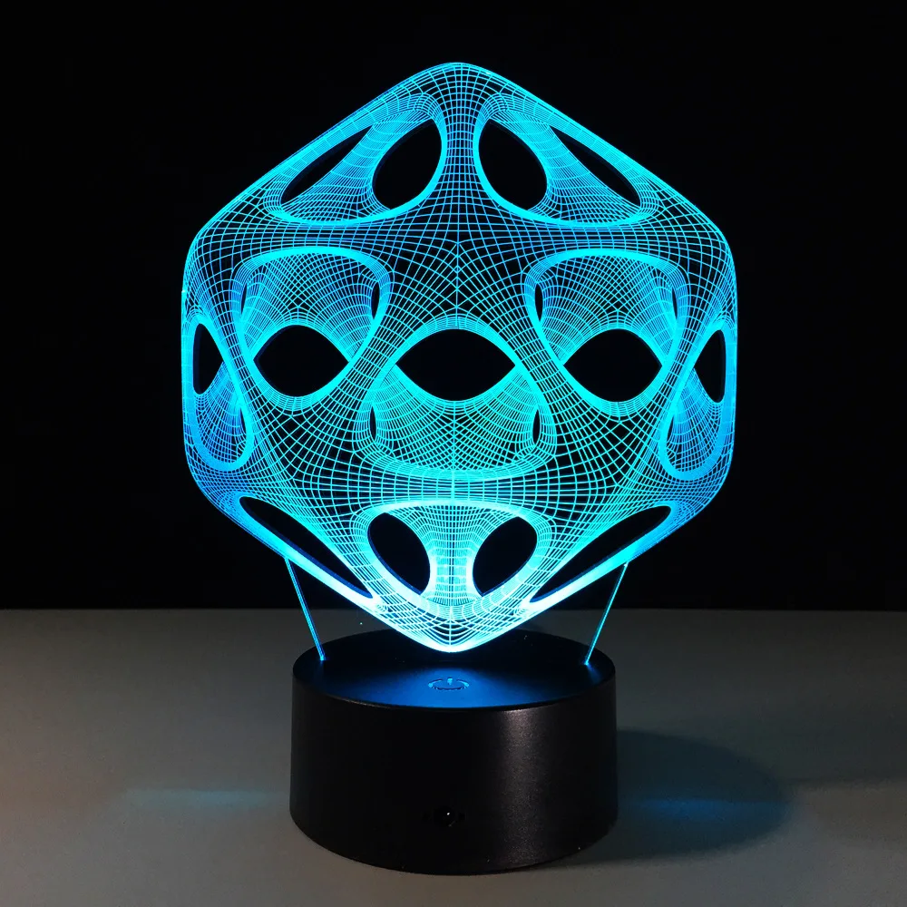 Creative 3D illusion Lamp LED Night Light Abstract Graphics Acrylic lamparas Colorful lava lamp USB for Wedding | Освещение