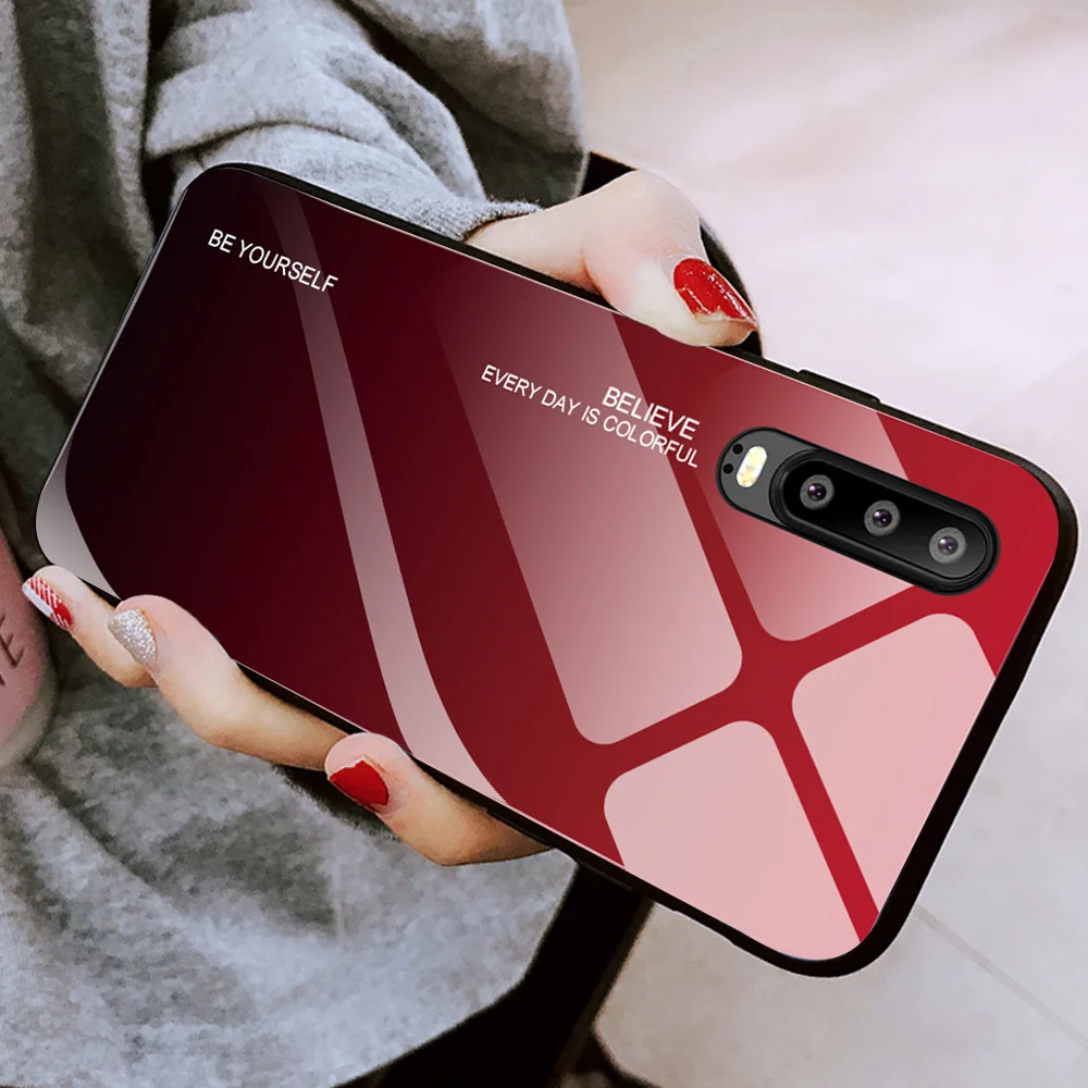 Heyytle полный Чехол из закаленного стекла для huawei P smart P30 P20 Pro mate 20 10 Lite градиентный