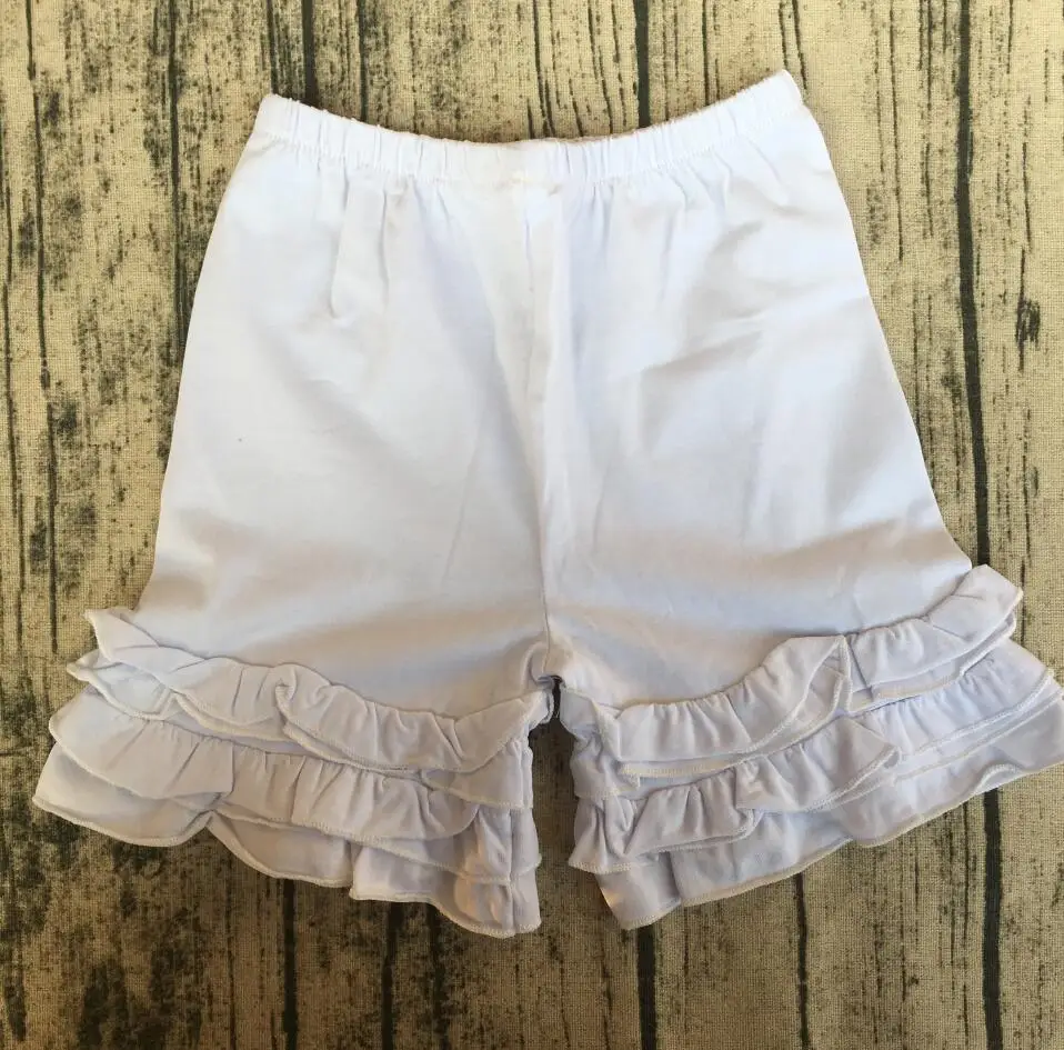 

2017summer hot sale candy colors baby clothing kids ruffle shorts girls high quality Kids Fashion icingshort triple icing shorts