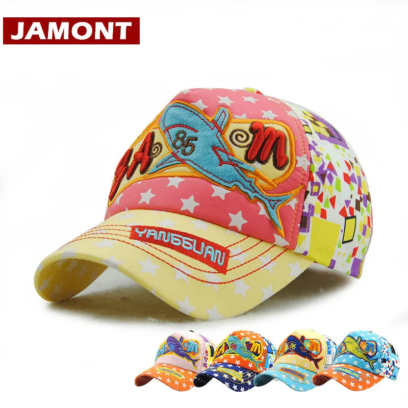 [JAMONT] хлопковая бейсболка Детские брендовые шапки с мультяшными рыбками милые
