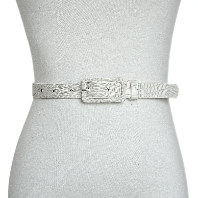 White 2.0cm Модные женские брюки с тонким ремнем в стиле ретро из искусственной кожи с пряжкой, украшенный поясом, бархатные вечерние Bg-641 - Цвет: White 2.0cm