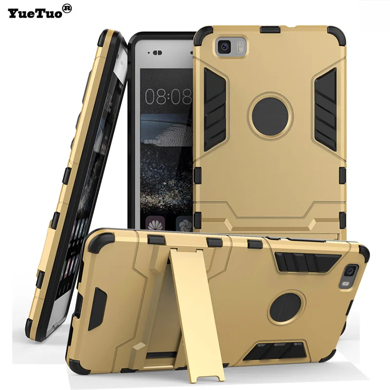 YueTuo luxury original armor case for huawei p8 lite p 8 p8lite 2017 plastic hybrid shockproof phone Hard back cover coque |