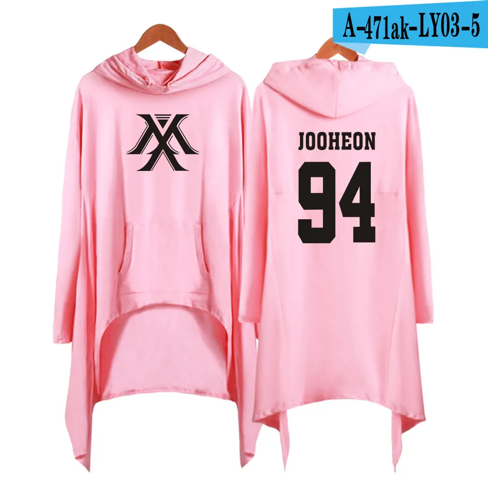 Прямая поставка Monsta x платье Мода Женская толстовка с капюшоном Monsta x kpop одежда пуловер - Цвет: pink
