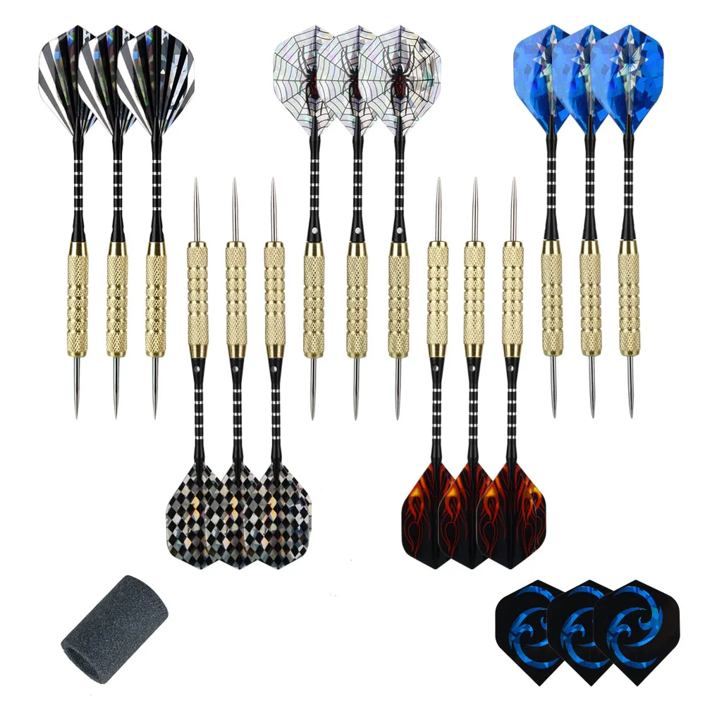

Darts steel dart arrows with metal tip dart flights with brass barrel & aluminum shafts darts set for professionals or beginners