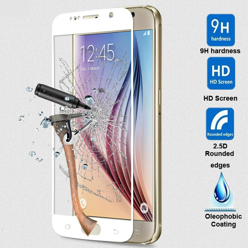 (100 шт.) закаленное стекло с полным покрытием для samsung s9 plus s8 s7 edge s6 s5 s4 mini Защитная