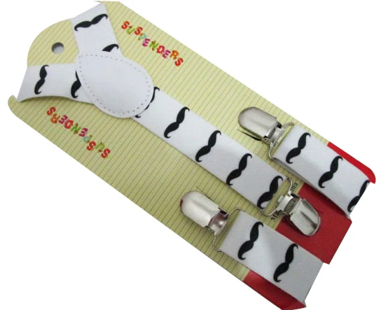 Бесплатная доставка новинка 2018 1 дюйм широкие Детские клипсы белые усы подтяжки