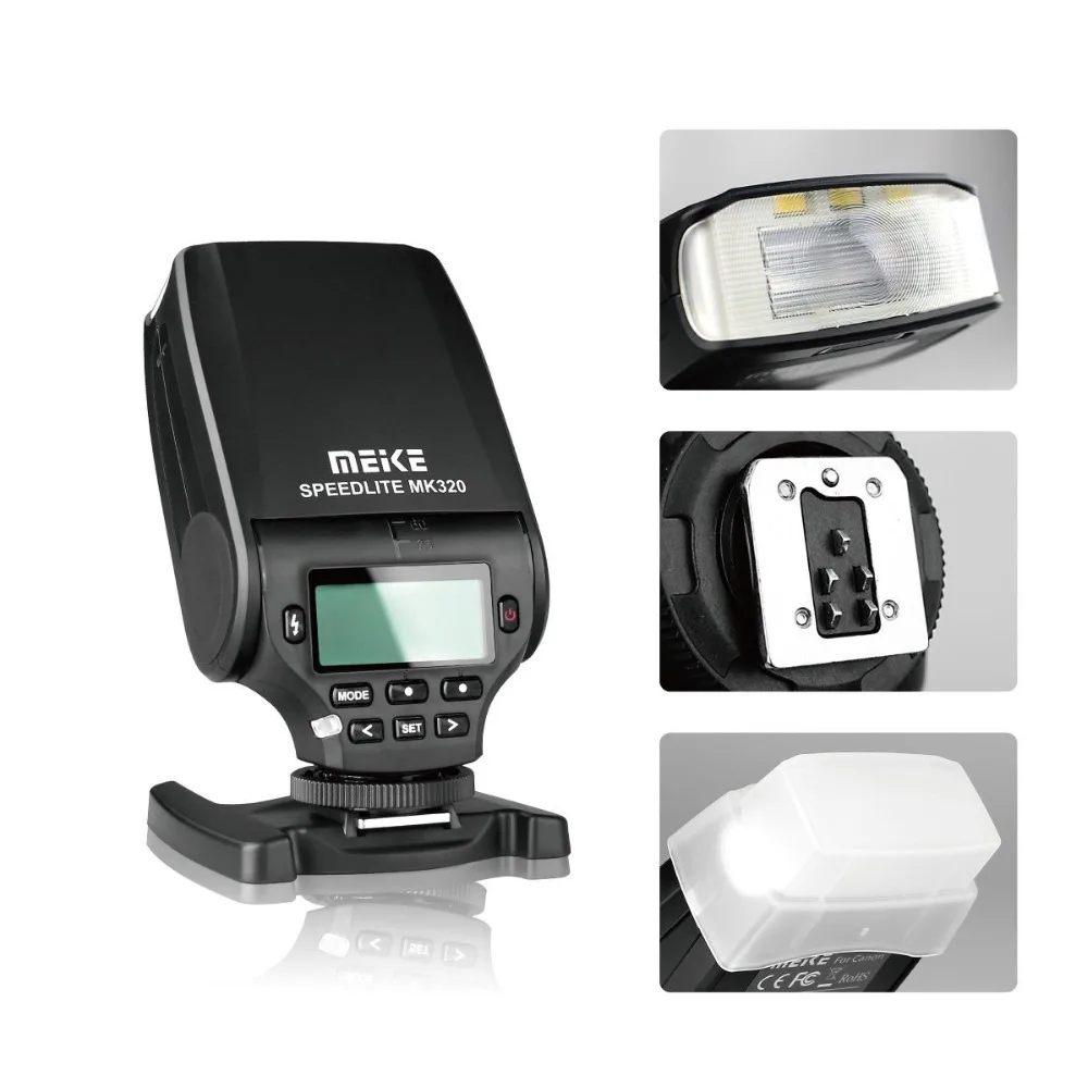 Новая Мини Вспышка MEIKE MK320 TTL для камер Canon EOS 5DII 6D 7D 40D 50D 60D 70D 550D 600D 650D 700D 580EX 430EX |