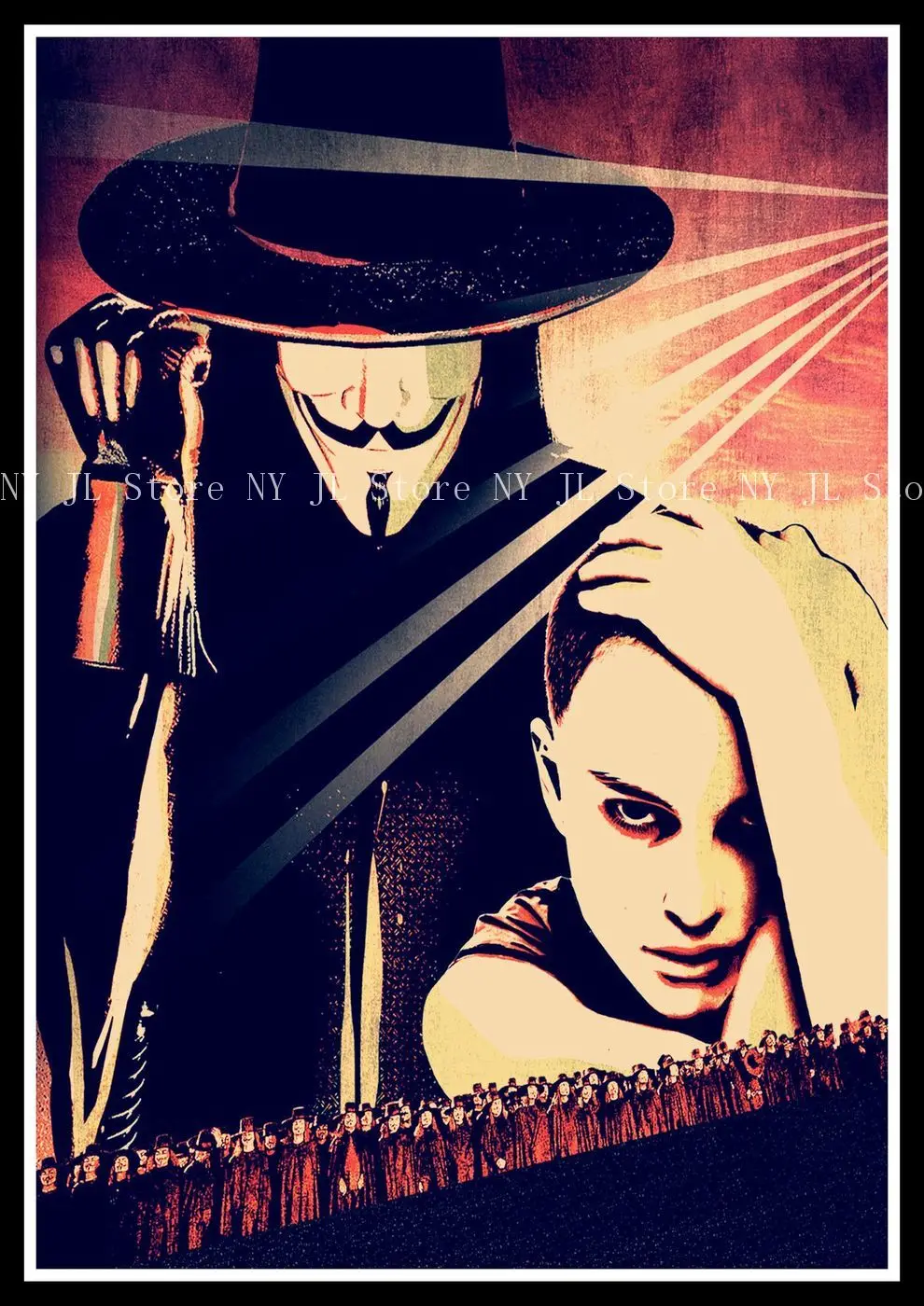 Винтажный Ретро декоративный каркас V для Вендетта плакаты на стену подарок