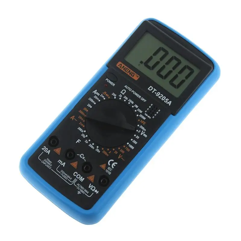 ANENG DT-9205A Цифровой мультиметр Multimetro Амперметр мультитестер AC DC ЖК-дисплей Профессиональный электрический ручной тестер
