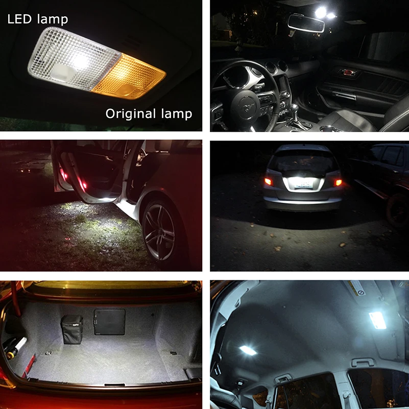Светодиодная лампа T10 Led W5W 194 для салона автомобиля 4 шт. светильник Hyundai Solaris Accent