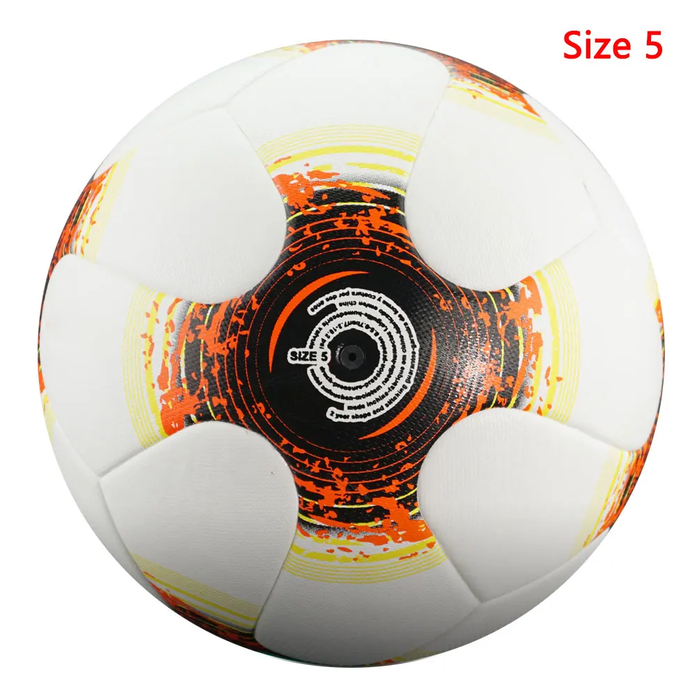 R-Orangewhite Size 5 Профессиональный футбольный мяч, официальный размер 4 размера 5, футбольный мяч из ПУ, футбольный мяч, спортивный тренировочный мяч для футбола, futbol bola - Цвет: R-Orangewhite Size 5