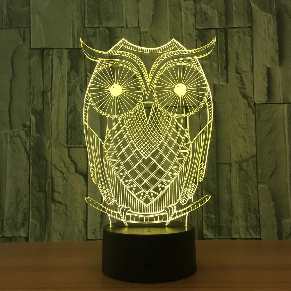 Сова 3d Ночник Новинка 3d светильники Luminaria Led Usb детская комната настольные лампы де шевет де ШАМБРЕ настольная лампа