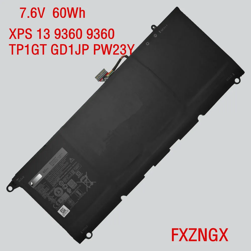 Новый аккумулятор PW23Y для ноутбука Dell XPS 13 7 6 9360 D1605G RNP72 TP1GT 0RNP72 В 60 Вт/ч|Комплекты