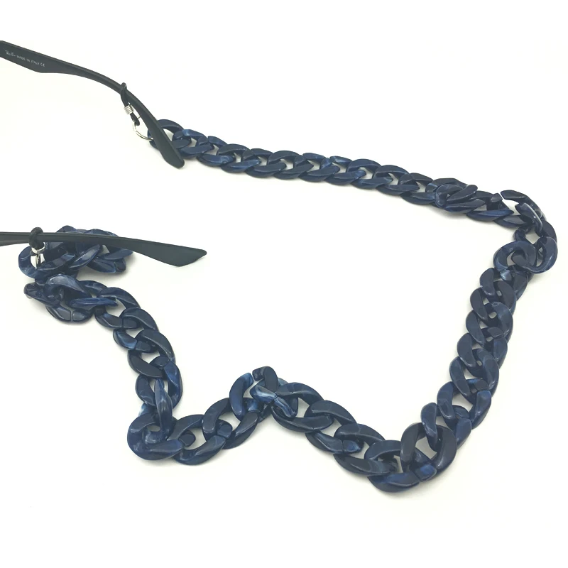 dark blue Ретро 70 см цепочка для очков для женщин модные европейские черные белые ремешки цепочка для солнцезащитных очков 37 г - Цвет: dark blue
