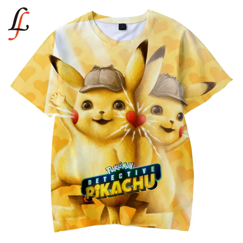 Pikachu Harajuku/Детская футболка с 3D рисунком Мягкая круглым вырезом и Q Повседневная