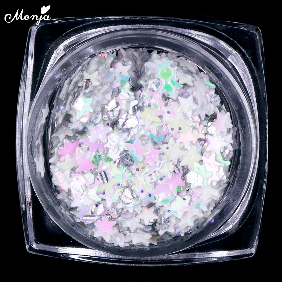 Бежевый Monja 6 коробок/набор, лазер для нейл-арта, ультратонкие AB блестки, самоклеющиеся чешуйчатые блестки, смешанные DIY украшения, аксессуары - Цвет: Бежевый