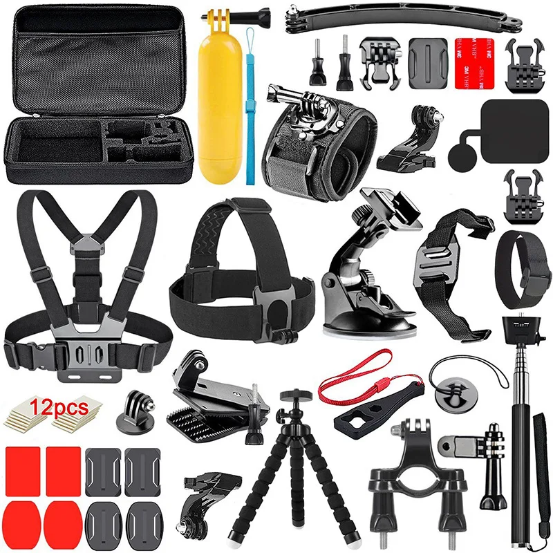 

Universal Gopro sports camera accessories set headband chest with buoyancy stick storage bag for Hero1/2/3/3+/4/5/6/7