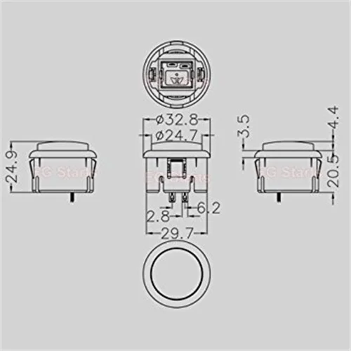 Marwey 1 шт. 30 мм OEM сменная кнопка для Sanwa Rocker OBSF аркадная с переключателем Mirco