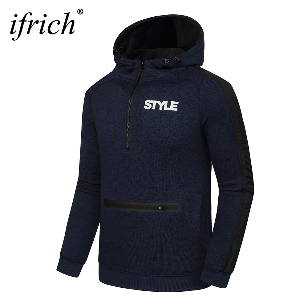 

2018 Men New Elastic Cotton Black Blue Hoodie Mens Turtleneck Hat Fashion Casual High Quality Autumn Winter Brand Design Hoodies