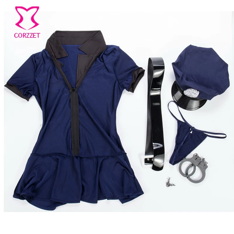 

Blue Sexy Adult Women Police Costume Plus Size 3XL Policewoman Fancy Dress Cosplay Cop Outfits Burlesque Halloween Costumes