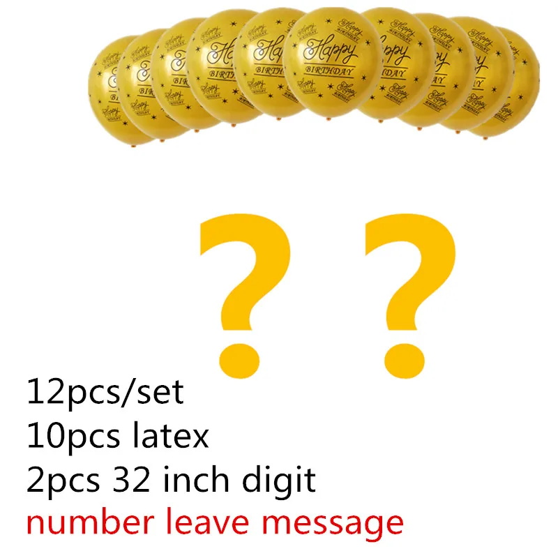 12pcs leave message 12 штук в партии с днем рождения воздушные шары-фигурки 0-9 Фольга воздушные шары 10 20 30 40 50 60 70, 80, 90 лет День рождения расходные материалы - Цвет: 12pcs leave message