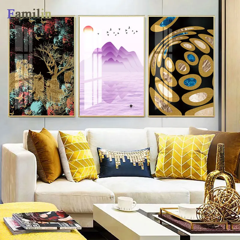 Абстрактная известная картина на холсте красная желтая синяя художественная