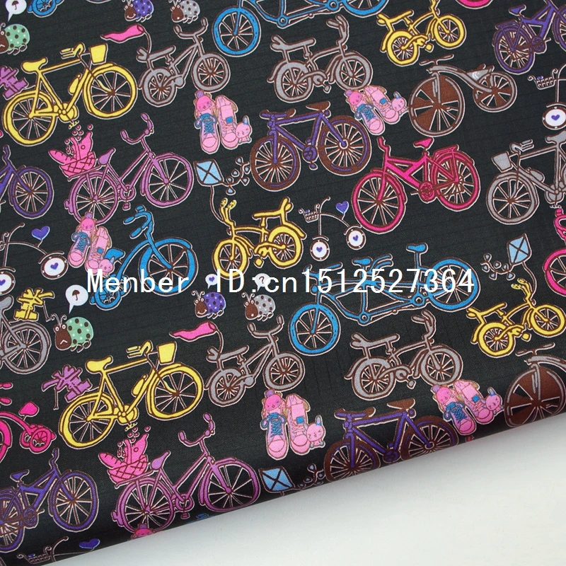 Водонепроницаемая ткань с ПВХ покрытием для велосипеда черного цвета 140 см x 50