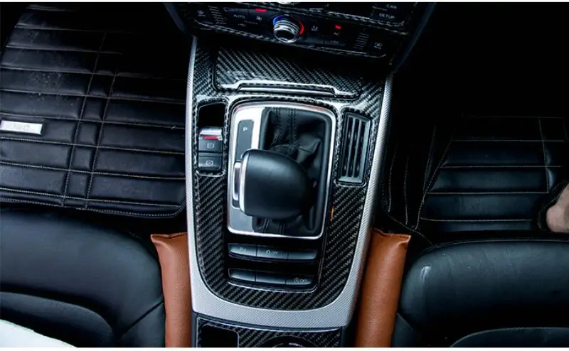 

For Audi Q5 2008 2009 2010 2011 2012 2013 2014 2015 Real carbon fiber Interior Gear Box Panel Decoration Cover Trim 1pcs