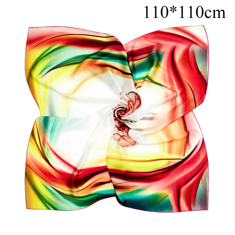 Новинка 2019 брендовый атласный Шелковый квадратный шарф женская большая шаль
