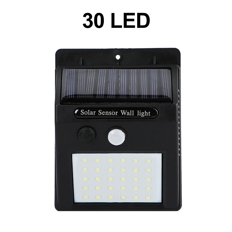 30 LED Открытый 180 светодиодный COB 3 режима Солнечная лампа PIR датчик движения 4000лм Солнечный настенный светильник Водонепроницаемый аварийный Сад Двор лампы - Испускаемый цвет: 30 LED