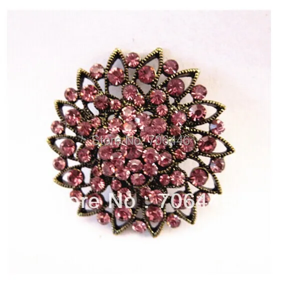 

1.7 Inch Vintage Style Silver Tone Rhinestone Crystal Diamante Brooch Wedding Bouquet Accessory