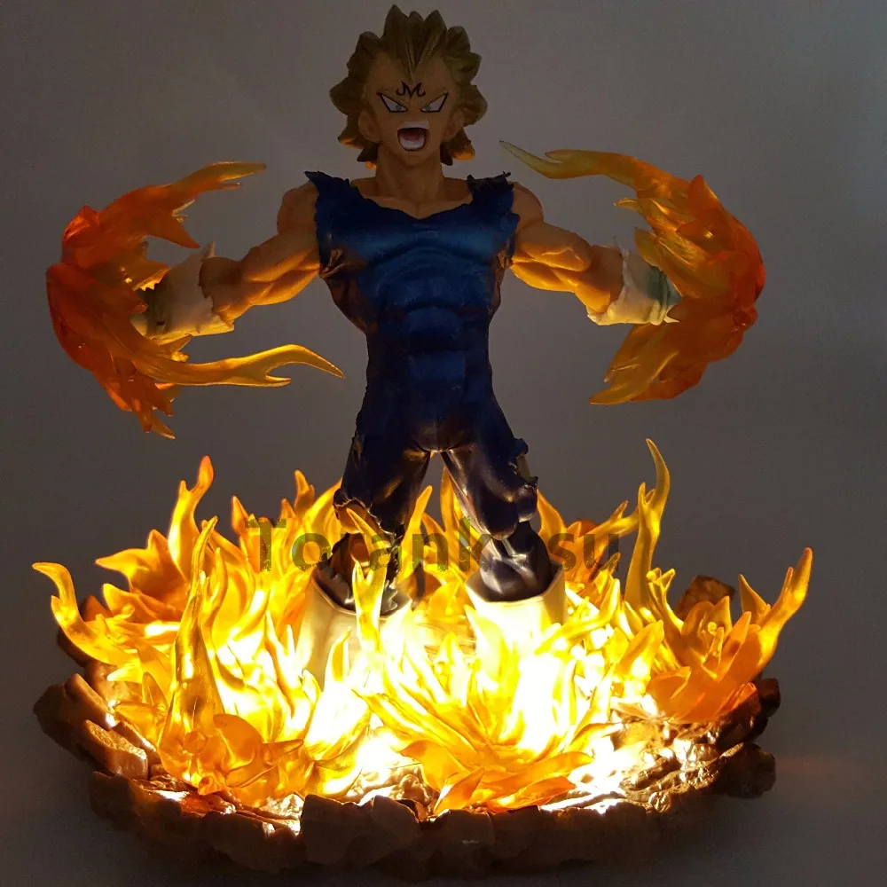 Dragon Ball Z Vegeta Super Saiyan светодиодный световой эффект ПВХ Фигурки 160 мм аниме Жемчуг