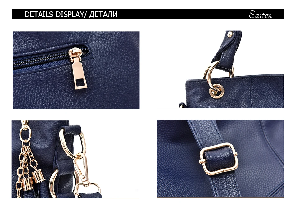 Luxury Designer Women Leather Handbags Vintage Female Shoulder Bags Tassel High Quality Handbag Ladies Large Tote Bag Sac a Main