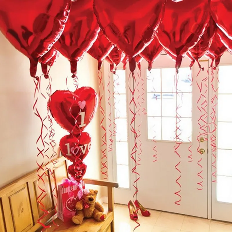 Воздушный шар из фольги в форме красного сердца 75 см|supplies party|supplies wedding |