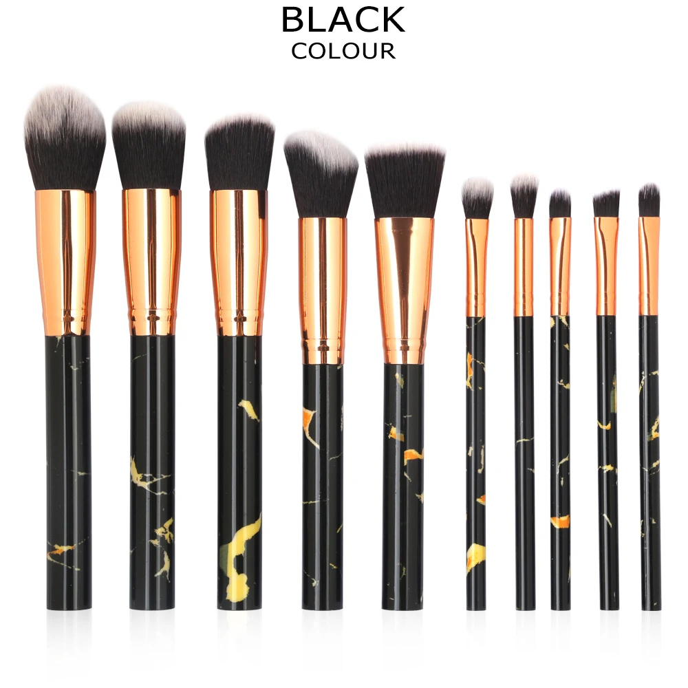 10PCS Makeup Brushes Set Marble Pattern Powder Blush Eyeshadow Cosmetic Tool Kit | Красота и здоровье