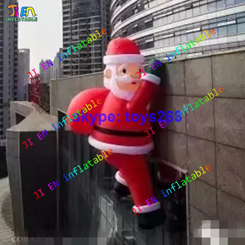 4m/5m/6m high inflatable santa claus with gift bag Xmas old man / Santa is coming!! air inflate climb on wall | Игрушки и хобби