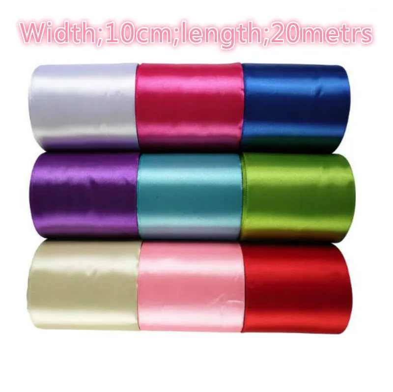 

4" 10cm Raindom color Ribbons High Quality Decorative Satin Ribbon Width for DIY Sew Craft Wedding Decoration Supplies 20meters