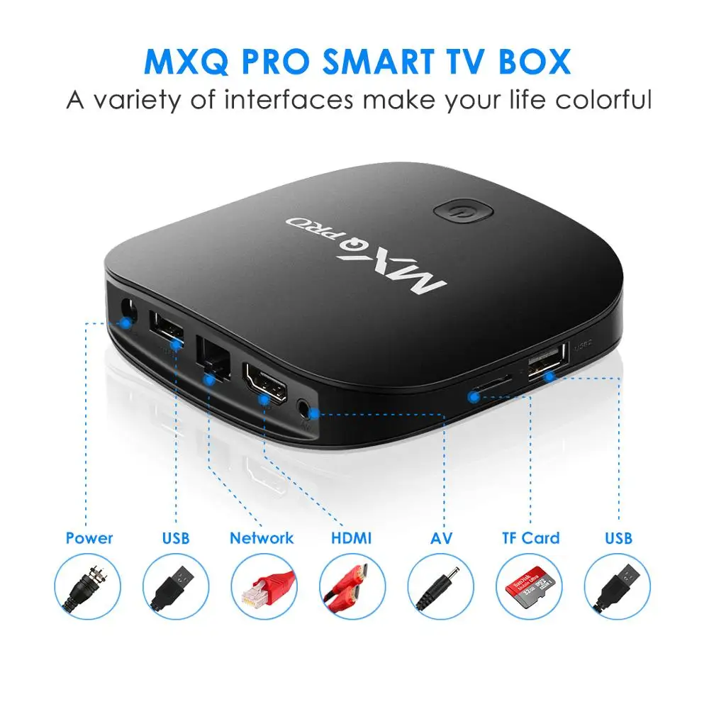 Leelbox Смарт ТВ коробка Android 8 1 mxq Pro 2 Гб Оперативная память 16 Встроенная Поддержка 4 K
