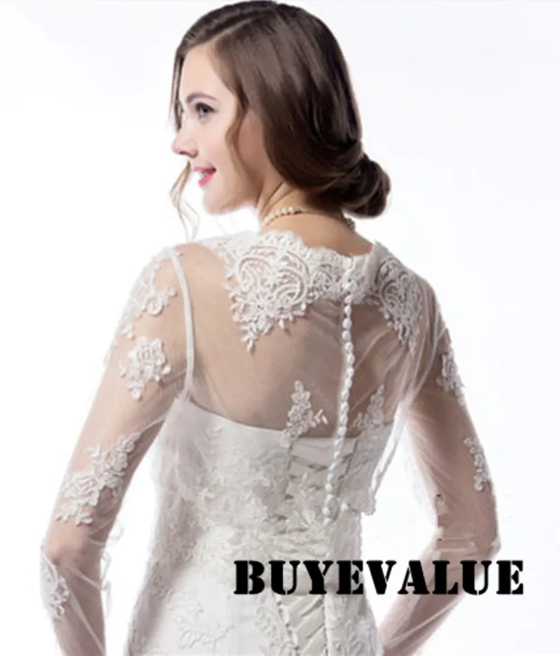 Шаль с длинным рукавом и кружевом цвета слоновой кости|bolero wedding jacket|bridal shrugbolero |