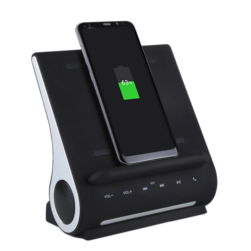 AZPEN D100 10 Вт Qi Беспроводное зарядное устройство зарядная подставка бас динамик HIFI для samsung htc Android телефон зарядная док-станция
