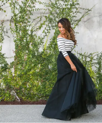 Модный женский комплект с юбкой многослойная длинная юбка макси из тюля