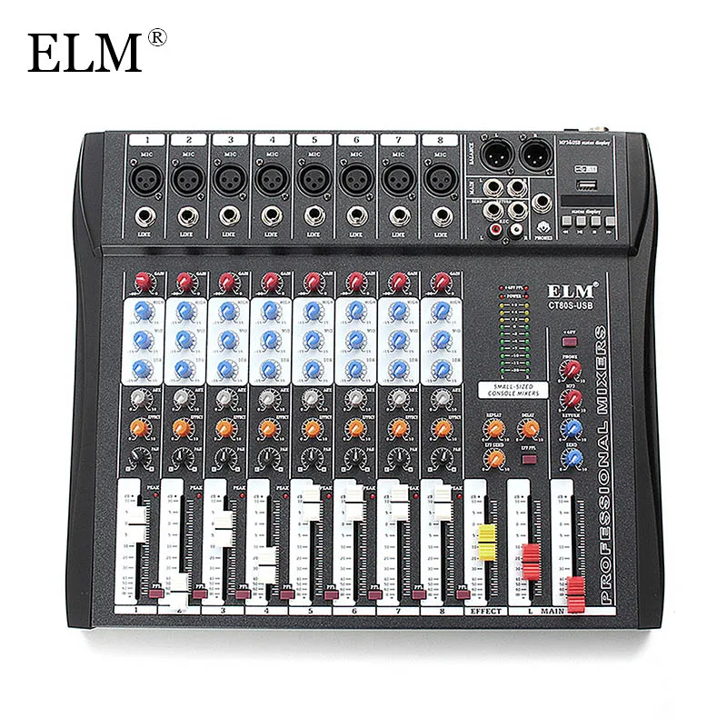 LEORY Профессиональный 4 канальный аудио DJ микшер мини звук микшерный пульт металлический серебристый низкий уровень шума DJ Mezclador для аудио ПК домашний KTV