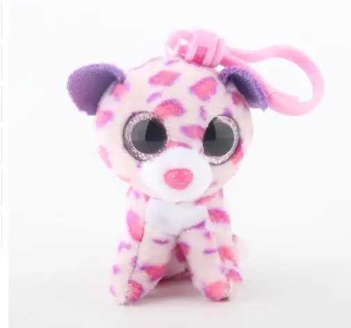 Pink Leopard K Ty Beanie Младенцы плюшевый брелок в виде собаки Единорог Пингвин Леопард Сова Обезьяна клип игрушки 10 см Paw Patrol серии Скай скалистый щебень погоня - Цвет: Pink Leopard K