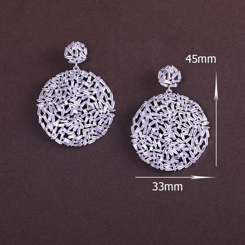 Геометрический кубический циркон Бразилия Стиль женские длинные