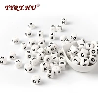 100pcs englishrussian letters beads food grade 12mm silicone letter beads baby teething necklace pendant baby teethers